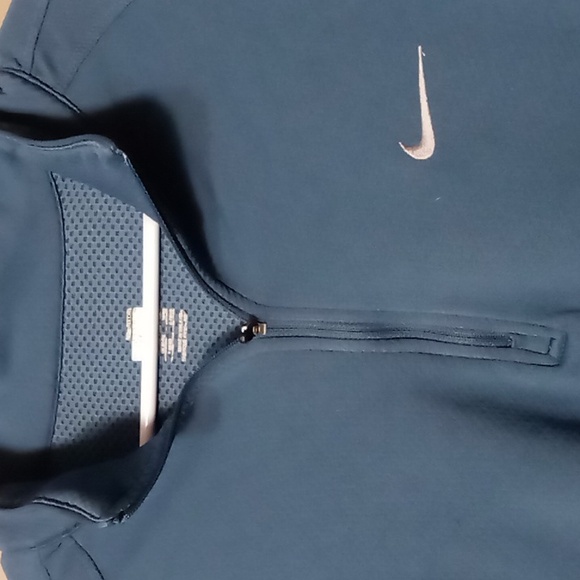 Nike Fit Dry Blue w Silver Swoosh Half Zip Pullover w Pocket XXL - Picture 3 of 7